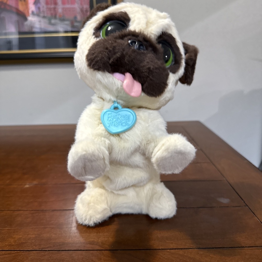 FurReal Friends JJ My Jumpin' Pug Toy Plush Electronic Dog Hasbro 2014 (WORKING)